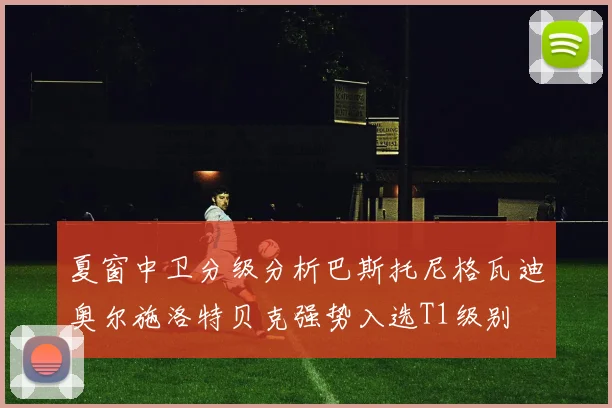 夏窗中卫分级分析巴斯托尼格瓦迪奥尔施洛特贝克强势入选T1级别